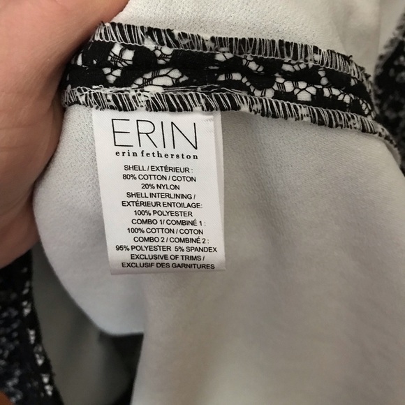 NWT ERIN Erin Fetherston Black & Ivory White Lace Dress - Size 2 - Picture 9 of 10